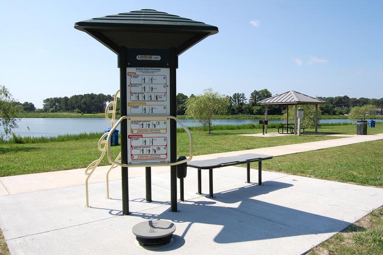 A photo of dog-friendly Mount Trashmore Park in Virginia Beach.