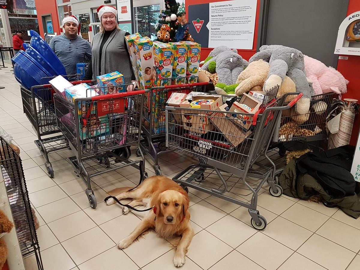 does canadian tire allow dogs inside