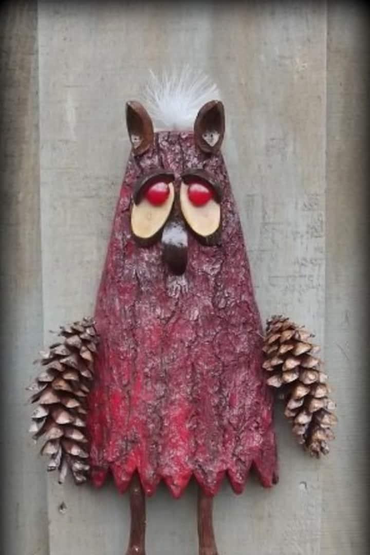 Pet Friendly Create an Owl Out of Tree Bark
