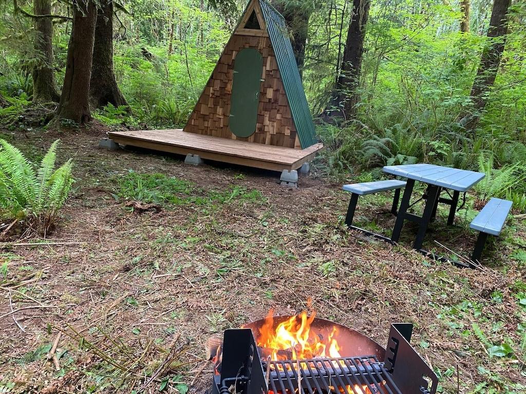 Pet Friendly Rustic A-Frame in Enchanted Rain Forest - Site #17