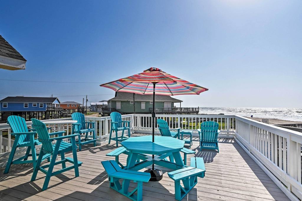 Pet Friendly Home with Oceanview Deck & BBQ Steps to the Beach