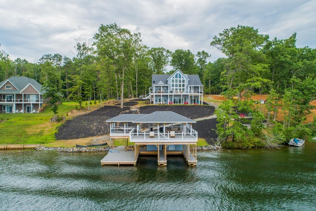 Pet Friendly Lakefront Home with Boathouse & Game Room