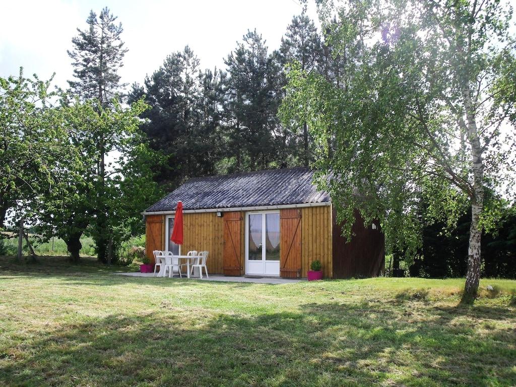 Pet Friendly Wooden Chalet on Fenced Plot with Pond