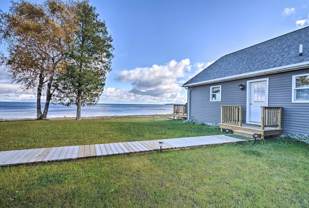 Pet Friendly St Ignace Cottage with Deck on Lake Huron