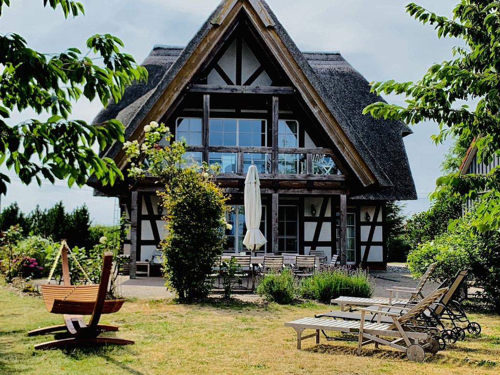 Pet Friendly House with Thatched Roof & View on Island Usedom