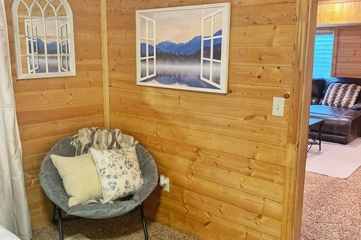 Pet Friendly Cozy Cabin Themed Basement