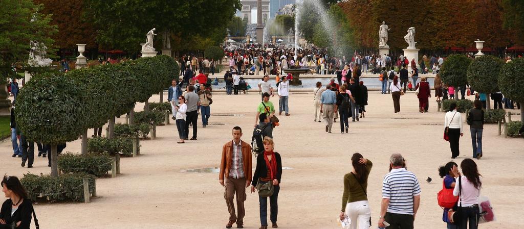 Dogs are allowed at Tuileries Gardens in Paris. Dogs are allowed at Tuileries Gardens in Paris.