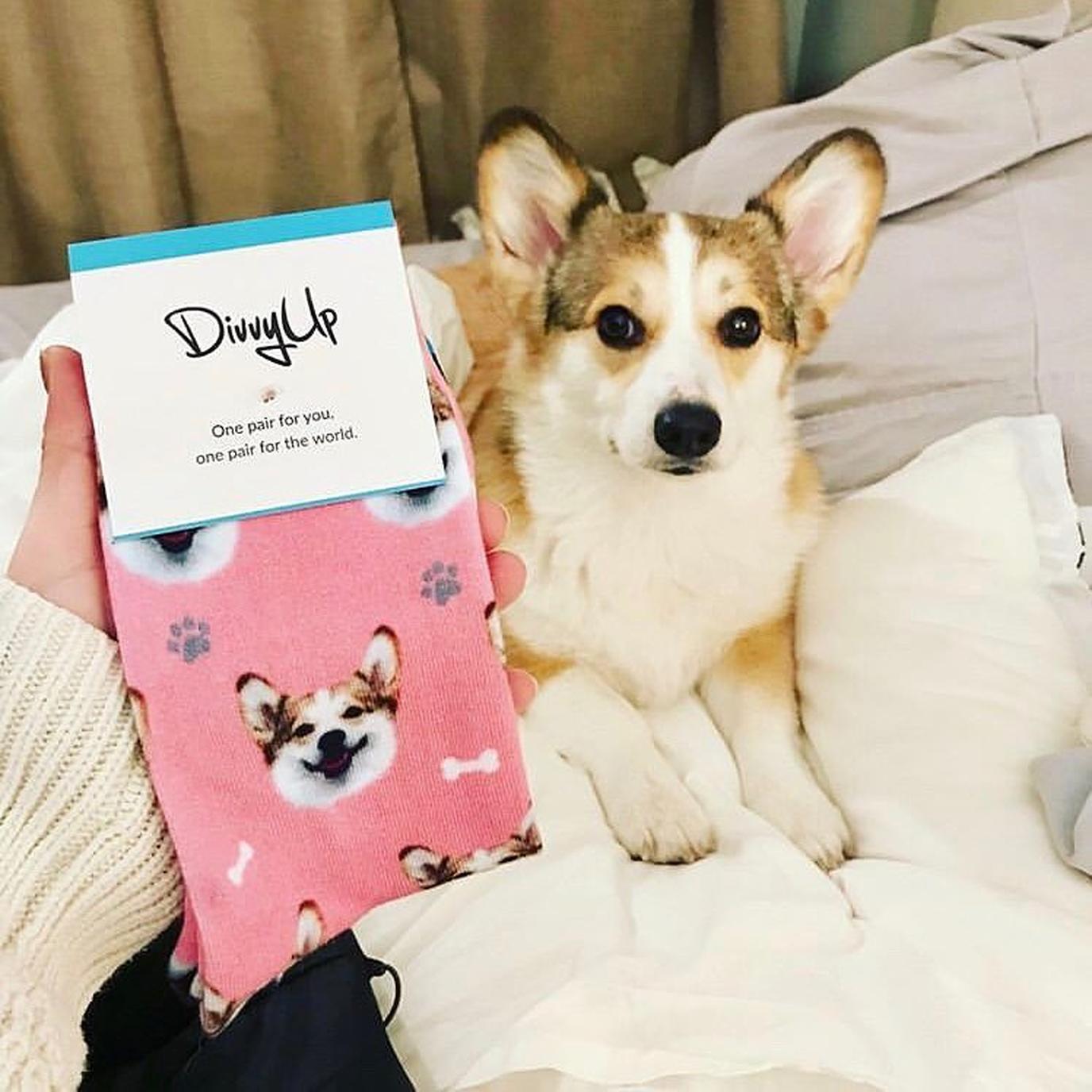These custom socks will let a dog mom take Fido with her everywhere she goes. These custom socks will let a dog mom take Fido with her everywhere she goes!