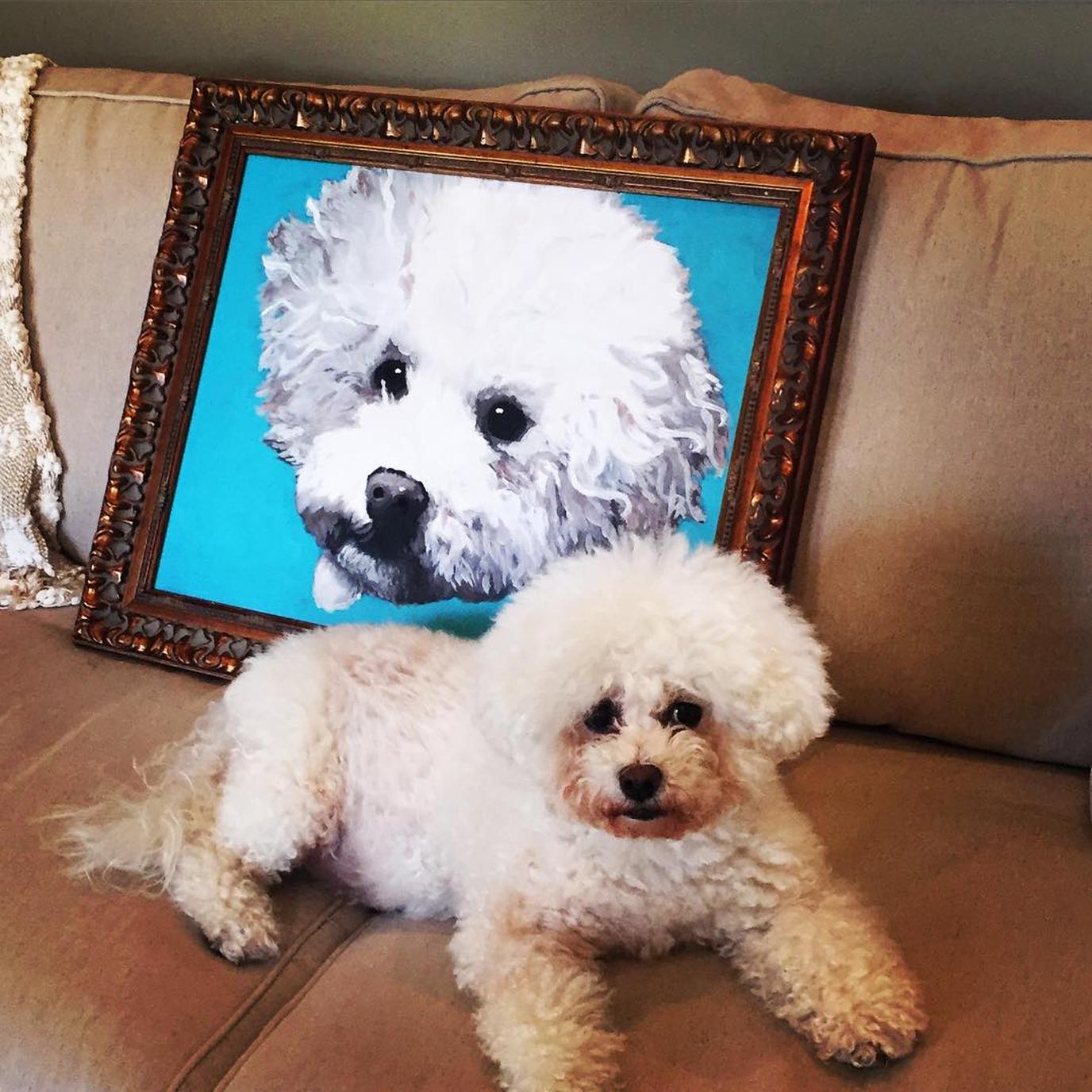 Make sure to get Fido's good side with these custom pet portraits! A custom pet portrait is a wonderful gift for the dog mom in your life.