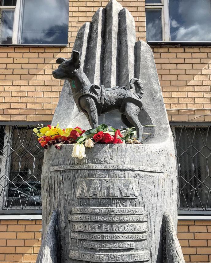 Visit the Pet-Friendly Monument for Laika in Moscow, Russia. A Monument for Laika in Moscow, Russia.