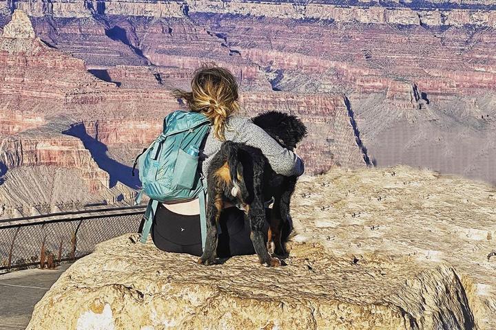 A dog and his human visit Grand Canyon National Park