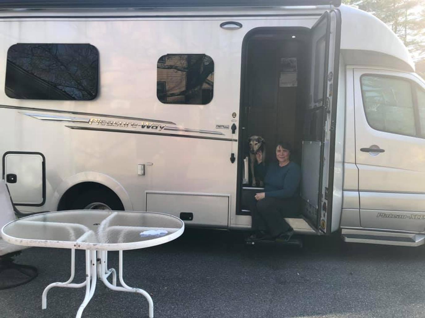 A Healthcare Worker Stays in an RV With Her Dog.