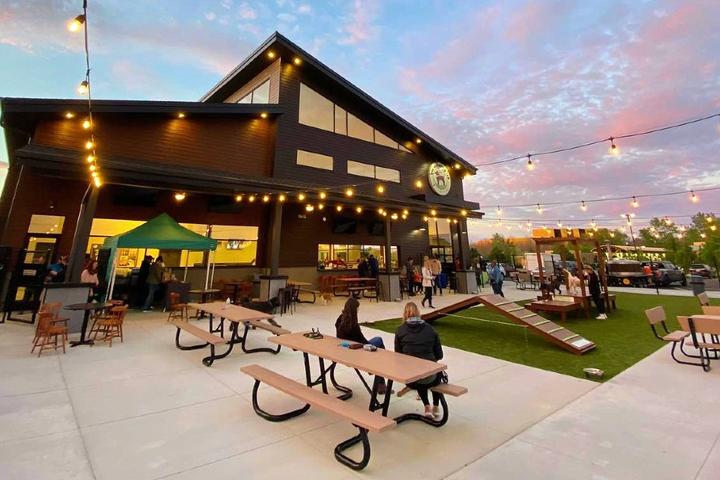 A view of The Hounds & Tap Tavern, Dog Park, Daycare, Boarding and Dog Spa.