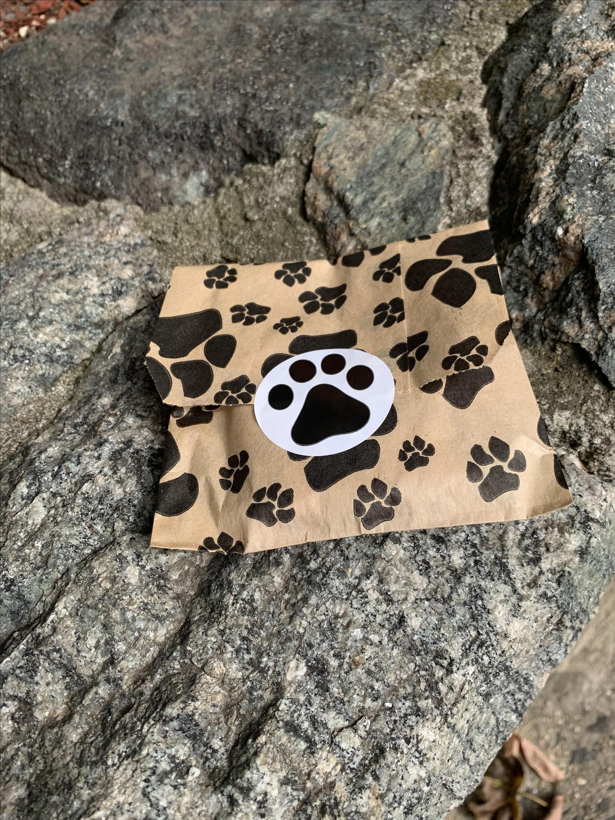 Black, White and Grey Cute Dog Paws Print. Wrapping Paper by