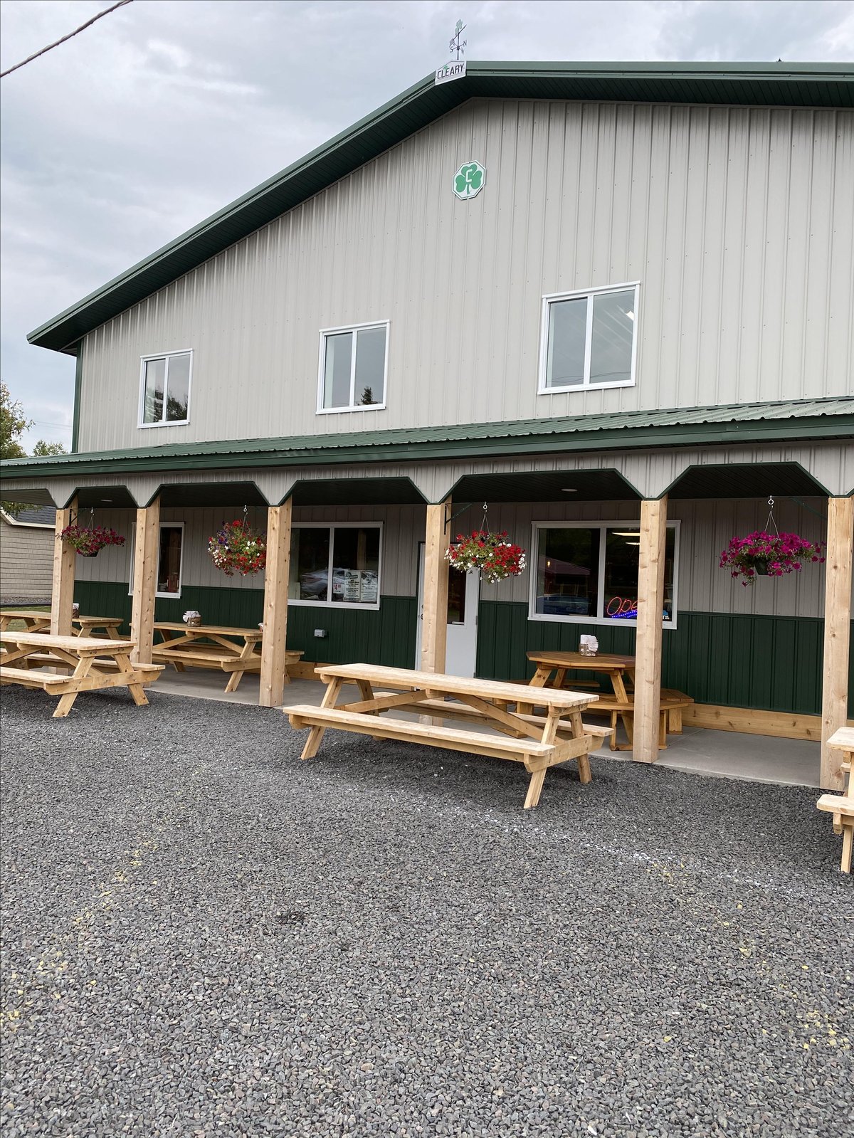 Sit with Fido on the dog-friendly patio at The Fisherman's Hideout in Cornucopia, Wisconsin.