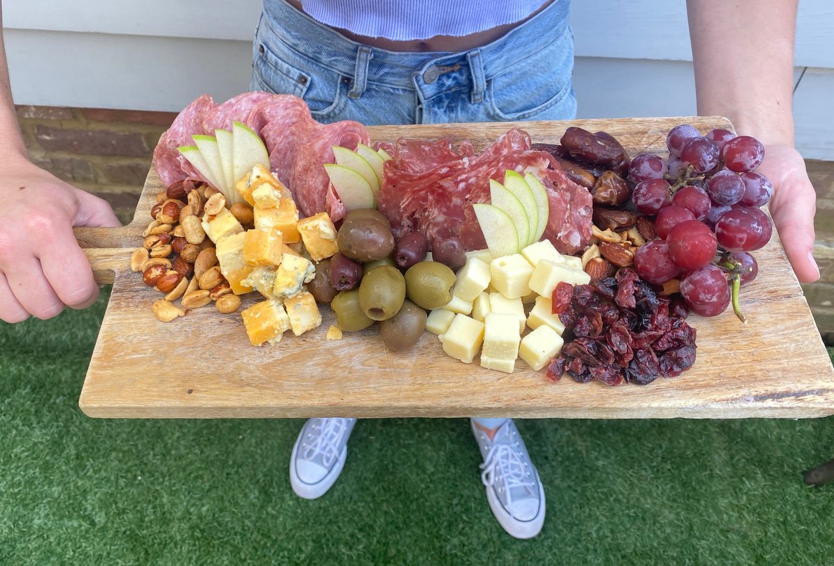 Image of a charcuterie board from dog-friendly Tobin's Market in Charleston, SC.