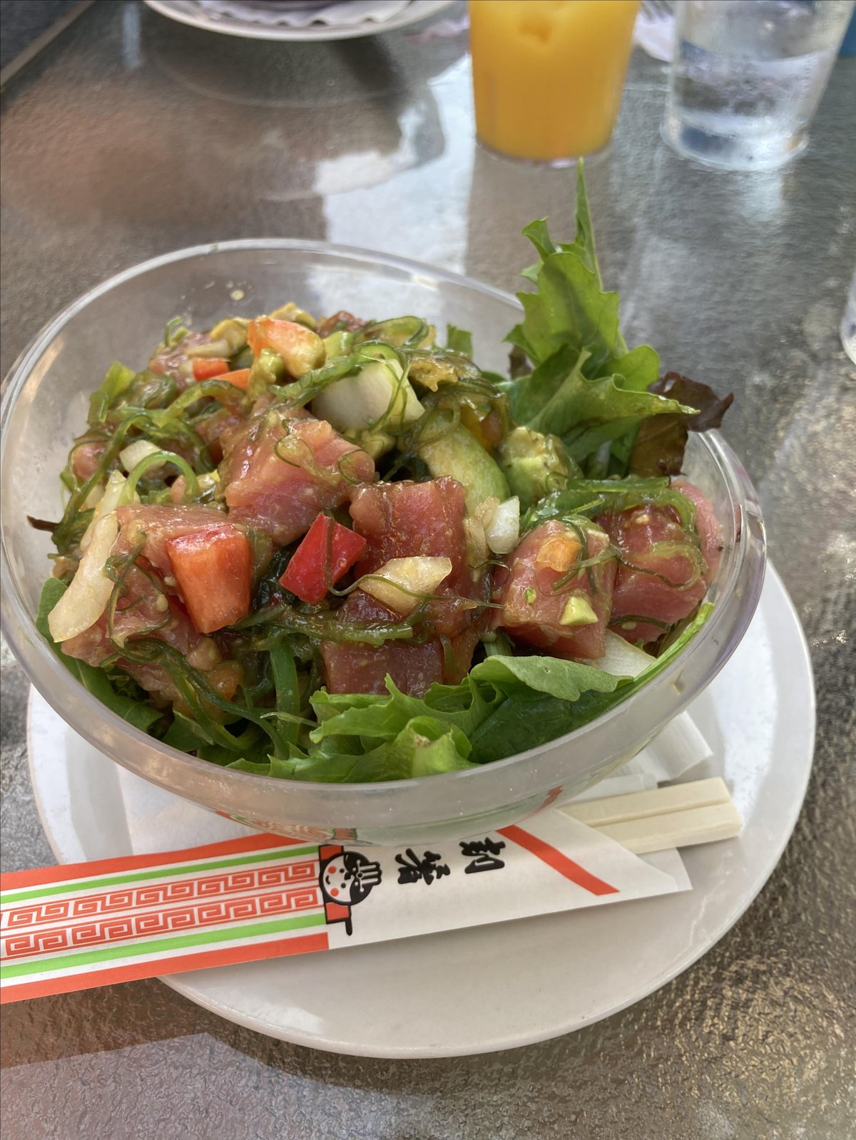 Picture of a poke bowl from Maul Girl Cafe, a pet-friendly eatery in Cocoa Beach, FL.