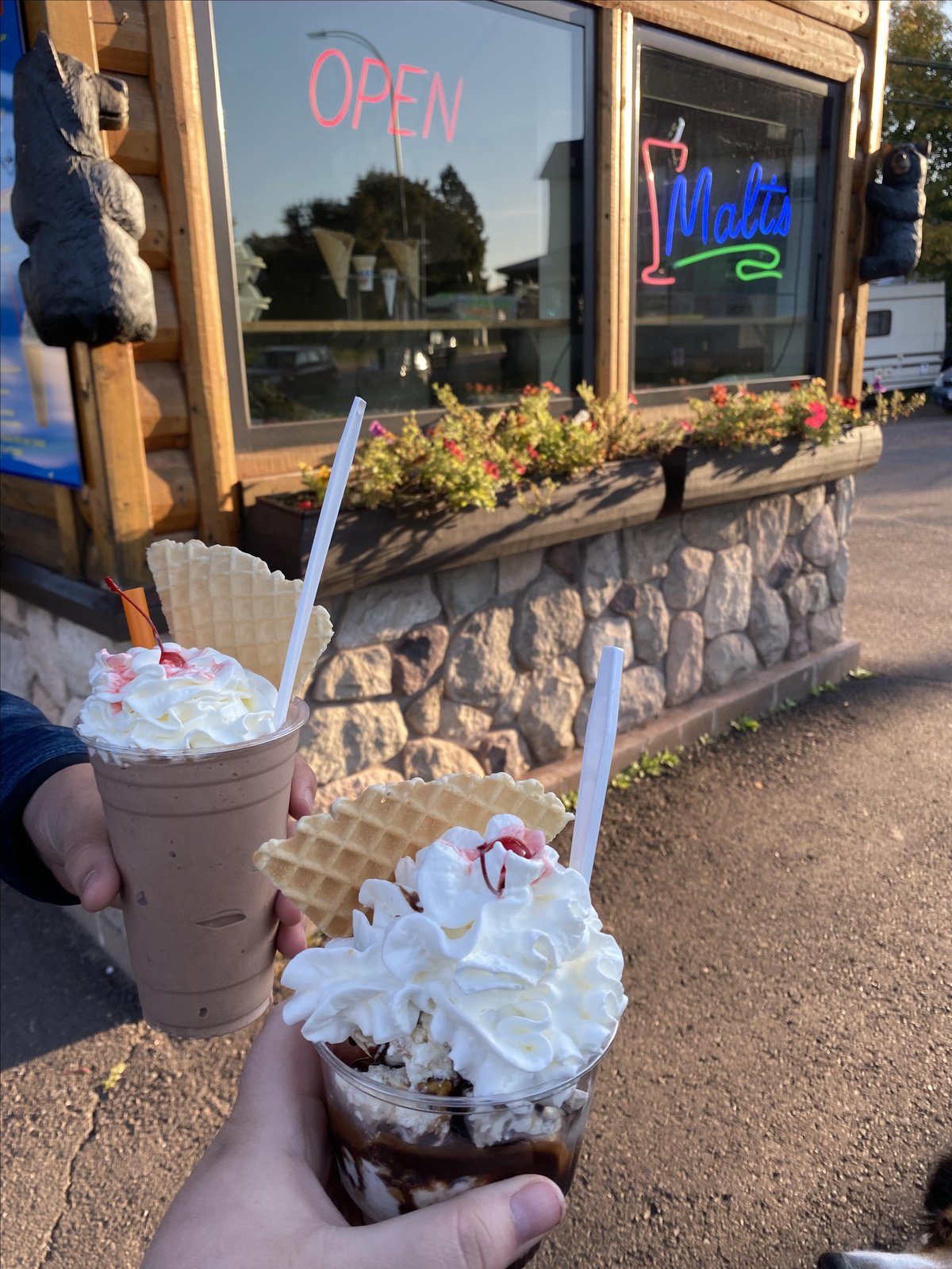 Photo of milkshakes from 5th Street Malt Shoppe, a dog-friendly restaurant in Two Harbors, MN.