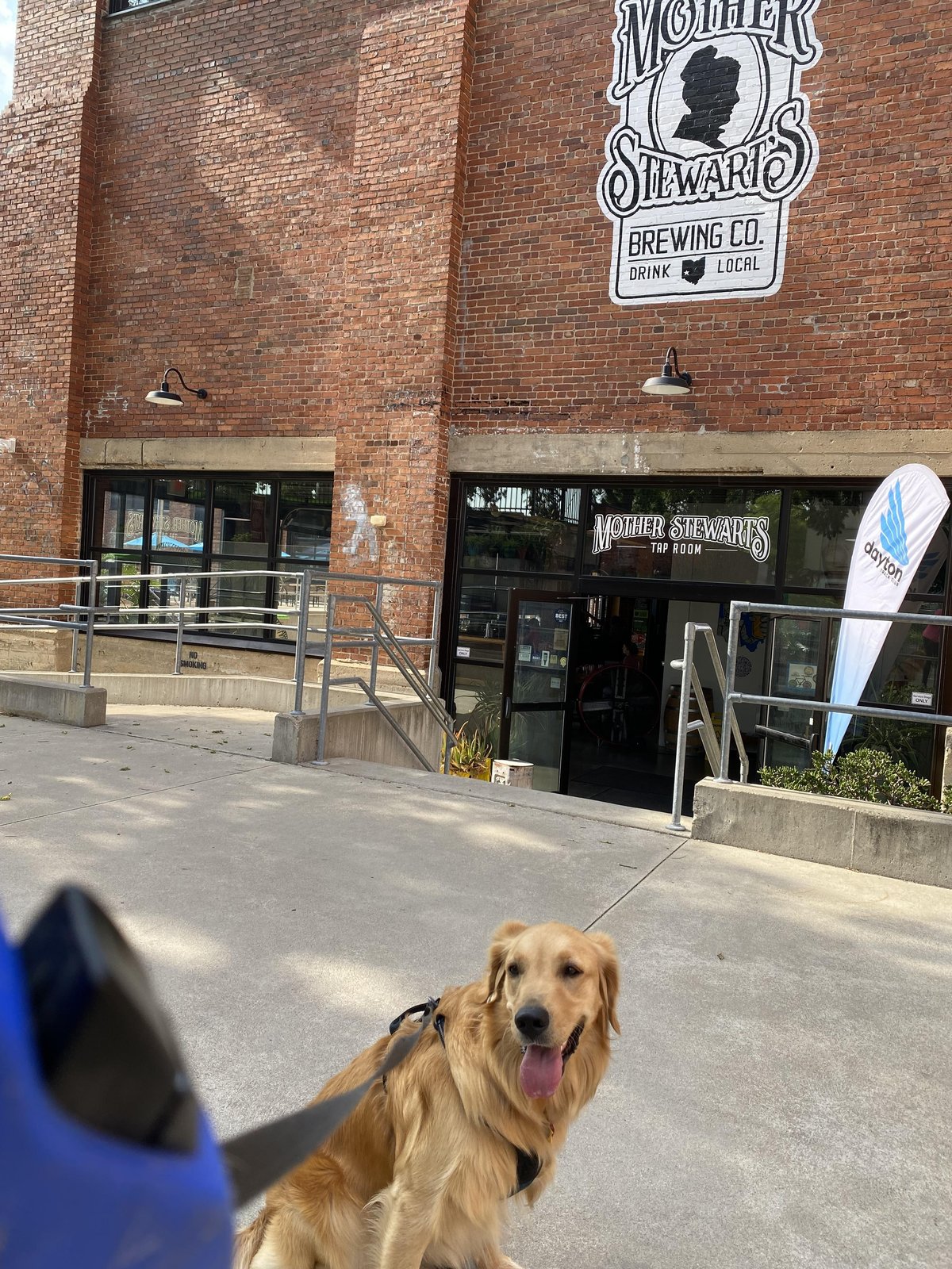 The entrance to the pet-friendly Mother Stewart's Brewing in Springfield, OH.