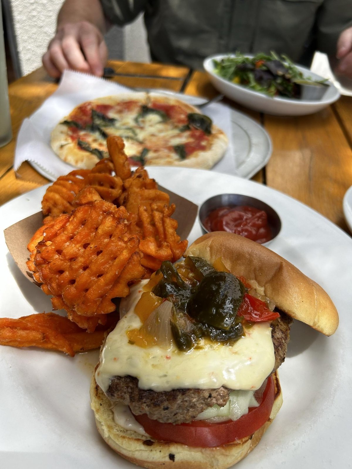Food from Howell's Kitchen and Bar, a pet-friendly eatery in Atlanta, GA.