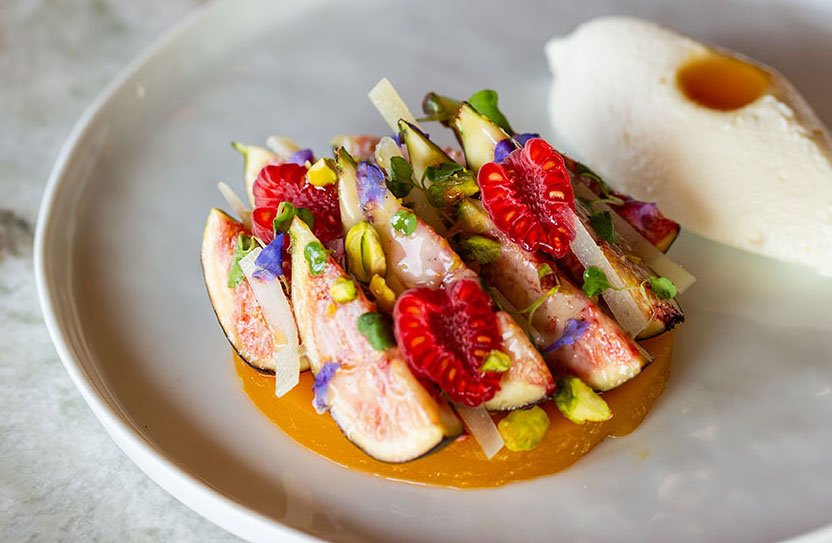 A fruit appetizer from Prospect, a pet-friendly bar and restaurant in Hunter, NY. Photo by Scribner's Catskill Lodge.
