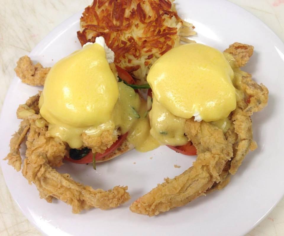 Crab Waffle Benedict - Newport International