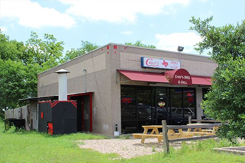 Exterior picture of Chief's BBQ & Grill, a dog friendly restaurant in Austin.