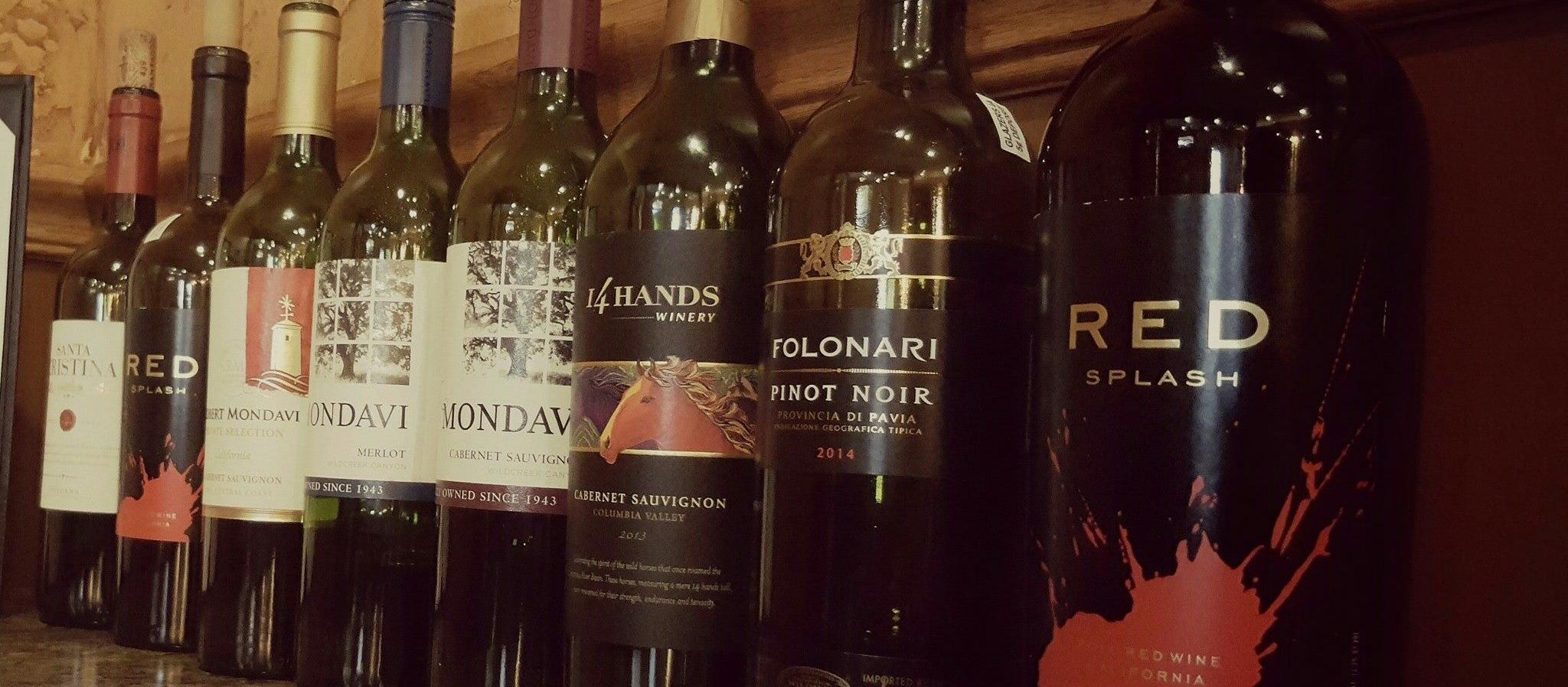 The wine selection at the dog friendly Napoli's Italian Restaurant The wine selection at the dog friendly Napoli's Italian Restaurant