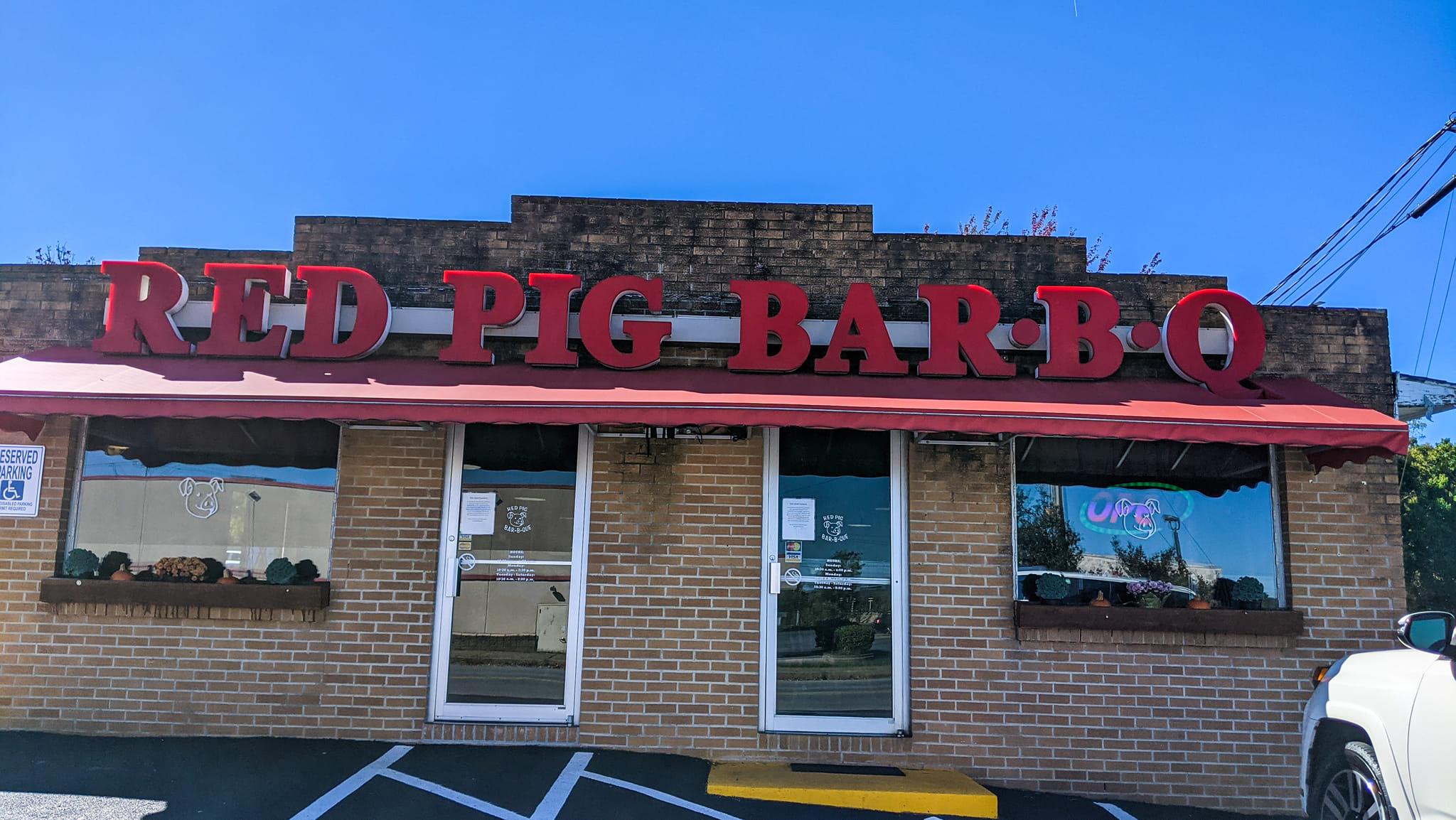 Pet Friendly Red Pig Bar B Q